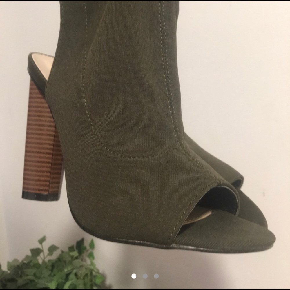 PUBLIC DESIRE Olive Open Toe Bootie